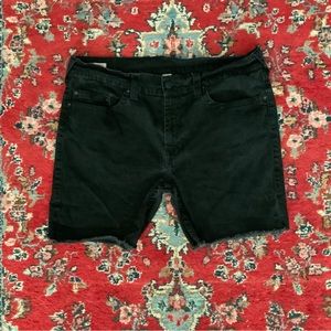 True Religion Ricky Black Relaxed Straight Cut Off Mens Jean Shorts Sz 40